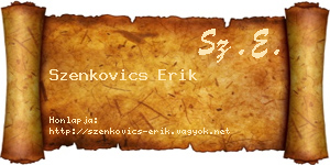 Szenkovics Erik névjegykártya
