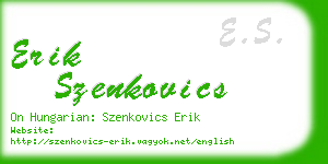erik szenkovics business card